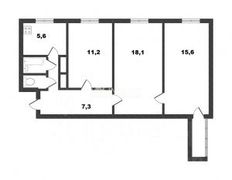 61,3 м², 3-комн. квартира, 5/9 этаж