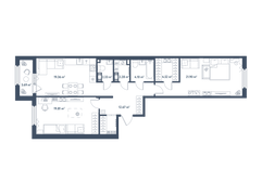 91,3 м², 2-комн. квартира, 10/11 этаж