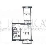 51,1 м², 2-комн. квартира, 5/5 этаж