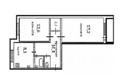 52,3 м², 2-комн. квартира, 2/5 этаж