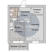 37 м², 1-комн. квартира, 2/5 этаж