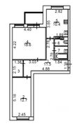 61 м², 2-комн. квартира, 5/5 этаж