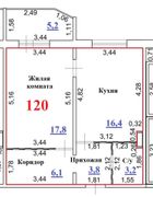 47,3 м², 1-комн. квартира, 13/25 этаж