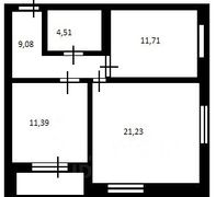 58 м², 2-комн. квартира, 4/5 этаж