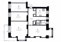 22,6 м², 1 комната, 3/6 этаж