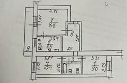 57,2 м², 3-комн. квартира, 6/9 этаж