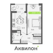 44,8 м², 1-комн. квартира, 9/16 этаж