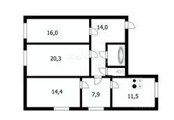 86,4 м², 4-комн. квартира, 2/5 этаж