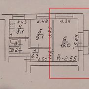 19 м², 1 комната, 3/5 этаж