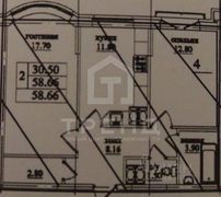 57,4 м², 2-комн. квартира, 18/26 этаж