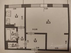 38,8 м², 1-комн. квартира, 2/5 этаж