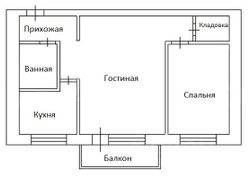 45,4 м², 2-комн. квартира, 5/5 этаж