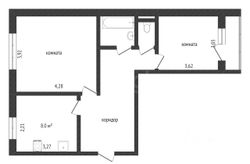 51,3 м², 2-комн. квартира, 4/9 этаж