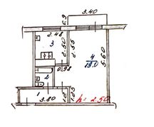 31,7 м², 1-комн. квартира, 3/5 этаж