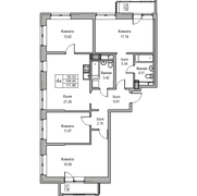 108,4 м², 4-комн. квартира, 16/23 этаж