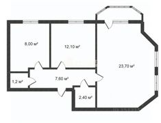 55,1 м², 2-комн. квартира, 7/9 этаж