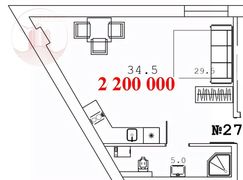 34,5 м², 1-комн. квартира, 3/3 этаж