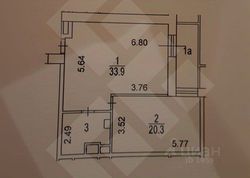 63 м², 1-комн. квартира, 5/14 этаж