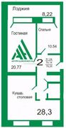 75,4 м², 3-комн. квартира, 4/5 этаж