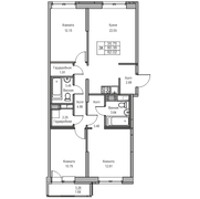 80,4 м², 3-комн. квартира, 4/23 этаж