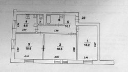 74 м², 3-комн. квартира, 2/5 этаж