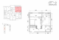 47,7 м², 1-комн. квартира, 1/4 этаж