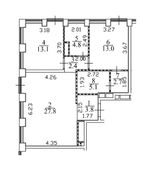 73 м², 2-комн. квартира, 17/21 этаж