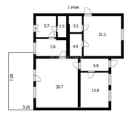 241,3 м², дом, с участком 5 м²