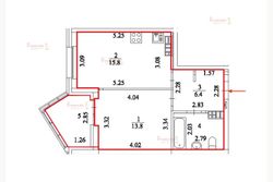 41,4 м², 1-комн. квартира, 35/35 этаж