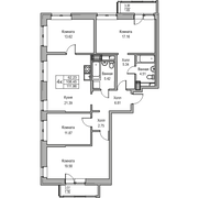 108,4 м², 4-комн. квартира, 19/23 этаж