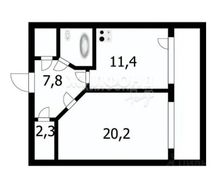 45,8 м², 1-комн. квартира, 6/11 этаж