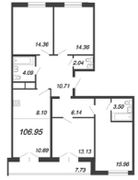 107,3 м², 4-комн. квартира, 13/15 этаж