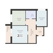 61,6 м², 2-комн. квартира, 5/11 этаж