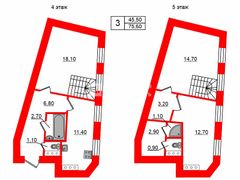 75,6 м², 3-комн. квартира, 4/5 этаж