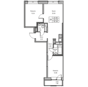 53,8 м², 2-комн. квартира, 4/23 этаж