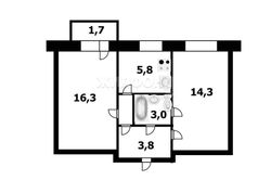 43 м², 2-комн. квартира, 4/5 этаж