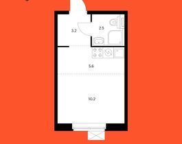 Продажа квартиры-студии 21,5 м², 5/25 этаж