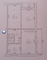 65,8 м², 3-комн. квартира, 2/5 этаж