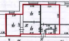 44 м², 3-комн. квартира, 7/9 этаж