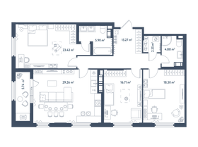 119 м², 3-комн. квартира, 3/11 этаж