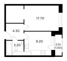 Продажа 1-комнатной квартиры 35,4 м², 25/25 этаж