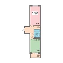 41,9 м², 1-комн. квартира, 10/18 этаж