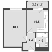 Продажа 1-комнатной квартиры 38,4 м², 23/23 этаж
