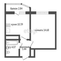 Продажа 1-комнатной квартиры 32,5 м², 16/19 этаж