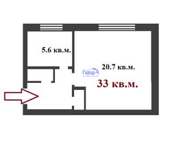 33 м², 1-комн. квартира, 2/2 этаж