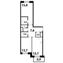 Продажа 2-комнатной квартиры 63,3 м², 3/25 этаж