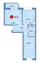 Продажа 2-комнатной квартиры 56,2 м², 5/17 этаж
