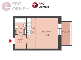 29,9 м², 1-комн. квартира, 8/8 этаж