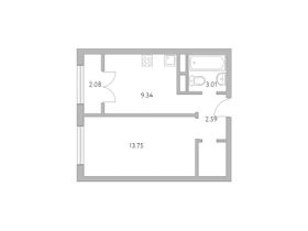 Продажа 1-комнатной квартиры 32,8 м², 5/8 этаж