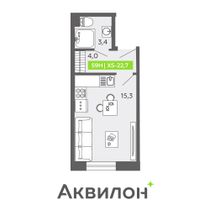 22,7 м², студия, 2/16 этаж